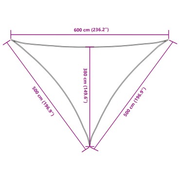 vidaXL Πανί Σκίασης Τρίγωνο Κρεμ 5 x 5 x 6 μ. από Ύφασμα Oxford