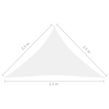 vidaXL Πανί Σκίασης Τρίγωνο Λευκό 2,5 x 2,5 x 3,5 μ. από Ύφασμα Oxford