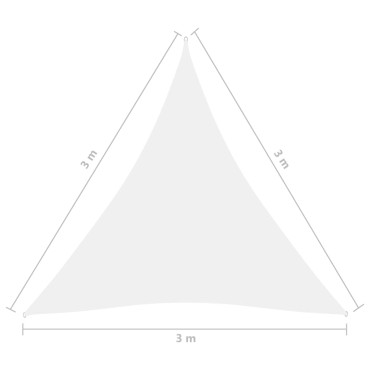 vidaXL Πανί Σκίασης Τρίγωνο Λευκό 3 x 3 x 3 μ. από Ύφασμα Oxford