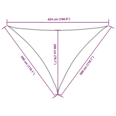 vidaXL Πανί Σκίασης Τρίγωνο Λευκό 3 x 3 x 4,24 μ. από Ύφασμα Oxford