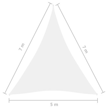 vidaXL Πανί Σκίασης Τρίγωνο Λευκό 5 x 7 x 7 μ. από Ύφασμα Oxford