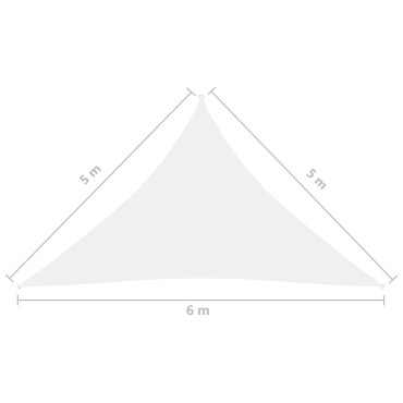 vidaXL Πανί Σκίασης Τρίγωνο Λευκό 5 x 5 x 6 μ. από Ύφασμα Oxford