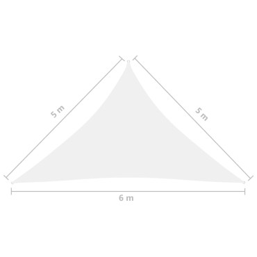 vidaXL Πανί Σκίασης Τρίγωνο Λευκό 5 x 5 x 6 μ. από Ύφασμα Oxford