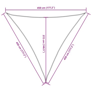 vidaXL Πανί Σκίασης Τρίγωνο Τερακότα 4,5x4,5x4,5 μ. από Ύφασμα Oxford