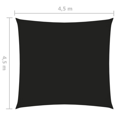 vidaXL Πανί Σκίασης Τετράγωνο Μαύρο 4,5 x 4,5 μ. από Ύφασμα Oxford