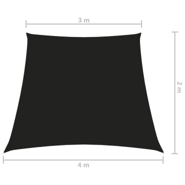 vidaXL Πανί Σκίασης Τρίγωνο Μαύρο 2/4 x 3 μ. από Ύφασμα Oxford