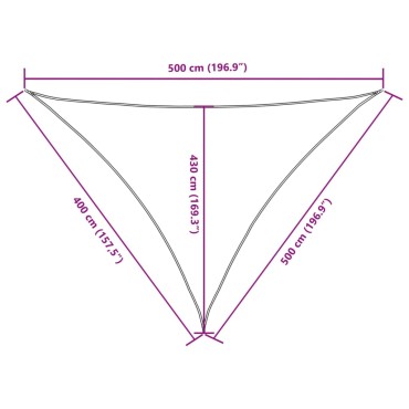 vidaXL Πανί Σκίασης Τρίγωνο Καφέ 4 x 5 x 5 μ. από Ύφασμα Oxford