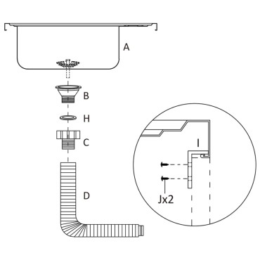 vidaXL Νεροχύτης + Ποδιά Σετ Ασημί 600x600x155 χιλ. Ανοξείδωτο Ατσάλι